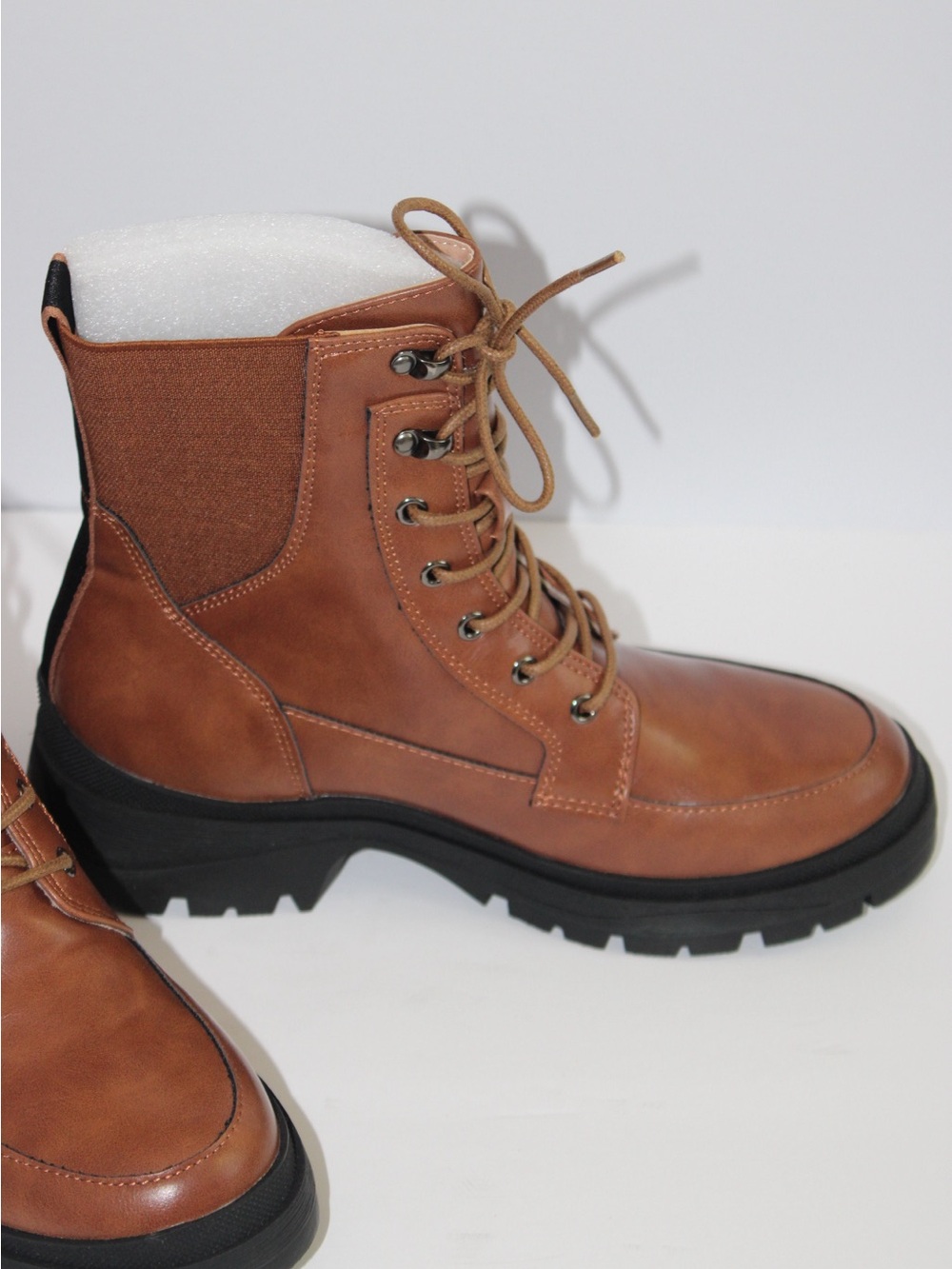 Brand New (NWOT or Box) Women’s Brown Lace-Up Combat Boots - Picture 3 of 9